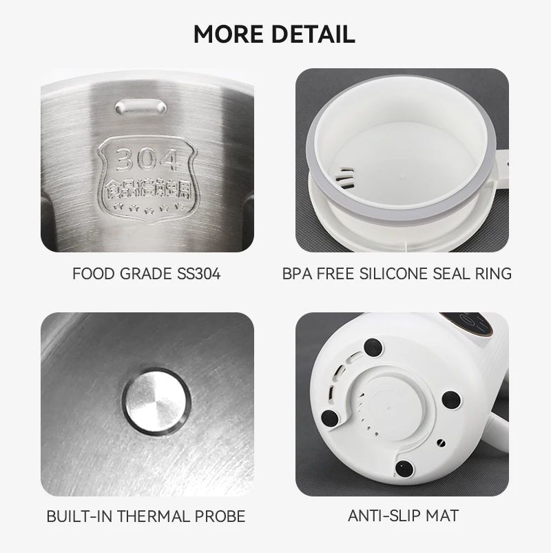 Family Using Automatic Hot Soy Milk Blender Almond Rice Paste Blender