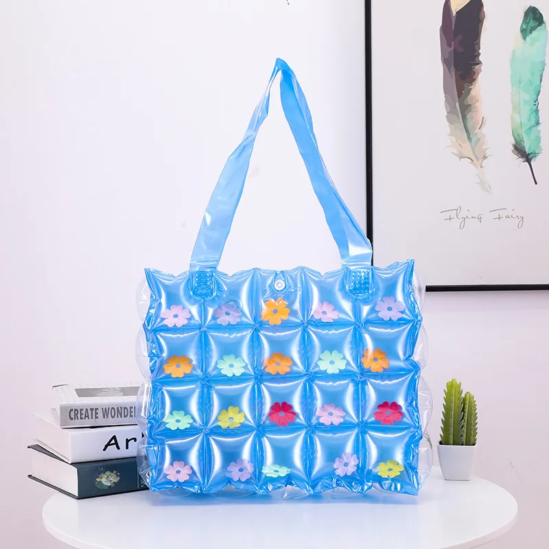 New Design Inflatable Handbag PVC Inflatable Bag Ladies Beach Bag Lovely Sequins Single Shoulder Handbag Manufacturers Wholesale