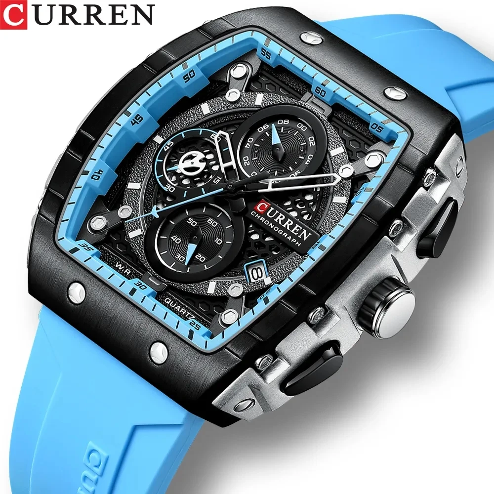 Orologio Da Uomo CURREN Quarzo: Cronografo Analogico Con Calendario, Cinturino In Pelle, Impermeabile 30M