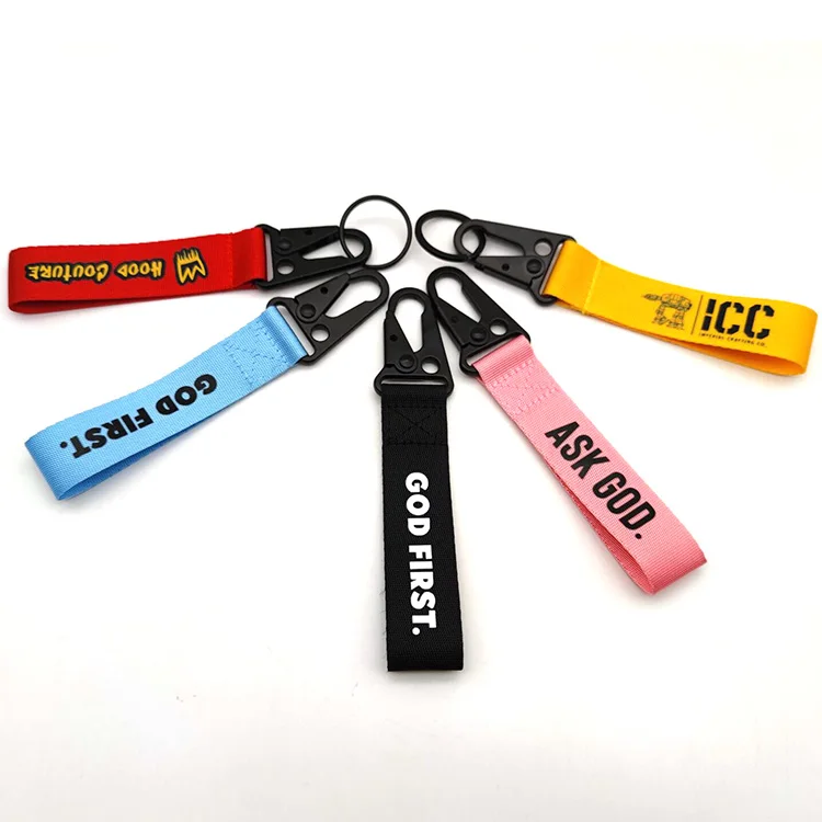 YYX Custom Short Lanyards Straps Key Chains Short Snap Carabiner Hook Key Holder Wrist Strap Lanyard Keychain for Promotion