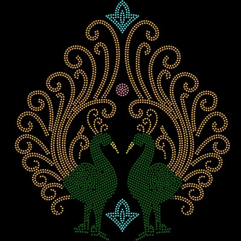 Colorful Custom  Brand Designer LOGO  Design Hotfix Crystal Kamala Rhinestone Heat Transfer Motif Design for Shirts