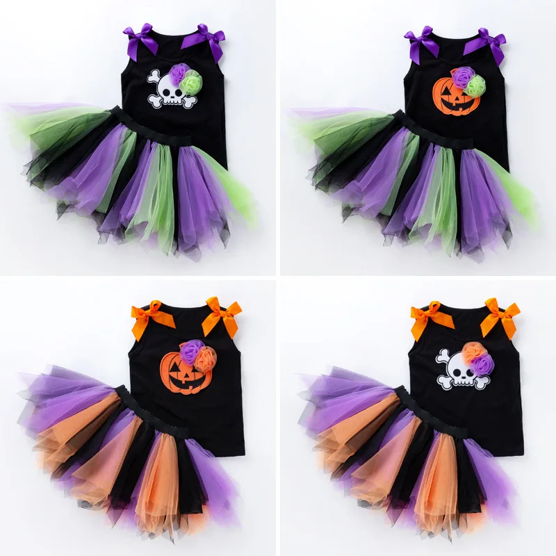 Vestido de tutu para meninas para o Halloween - Meninas Vestido Tutu  Crianças Halloween Cosplay Outfit com Bonitos Headbands,Roupas de princesa  de desenho animado abóbora bruxa aranha para Fovolat : : Moda