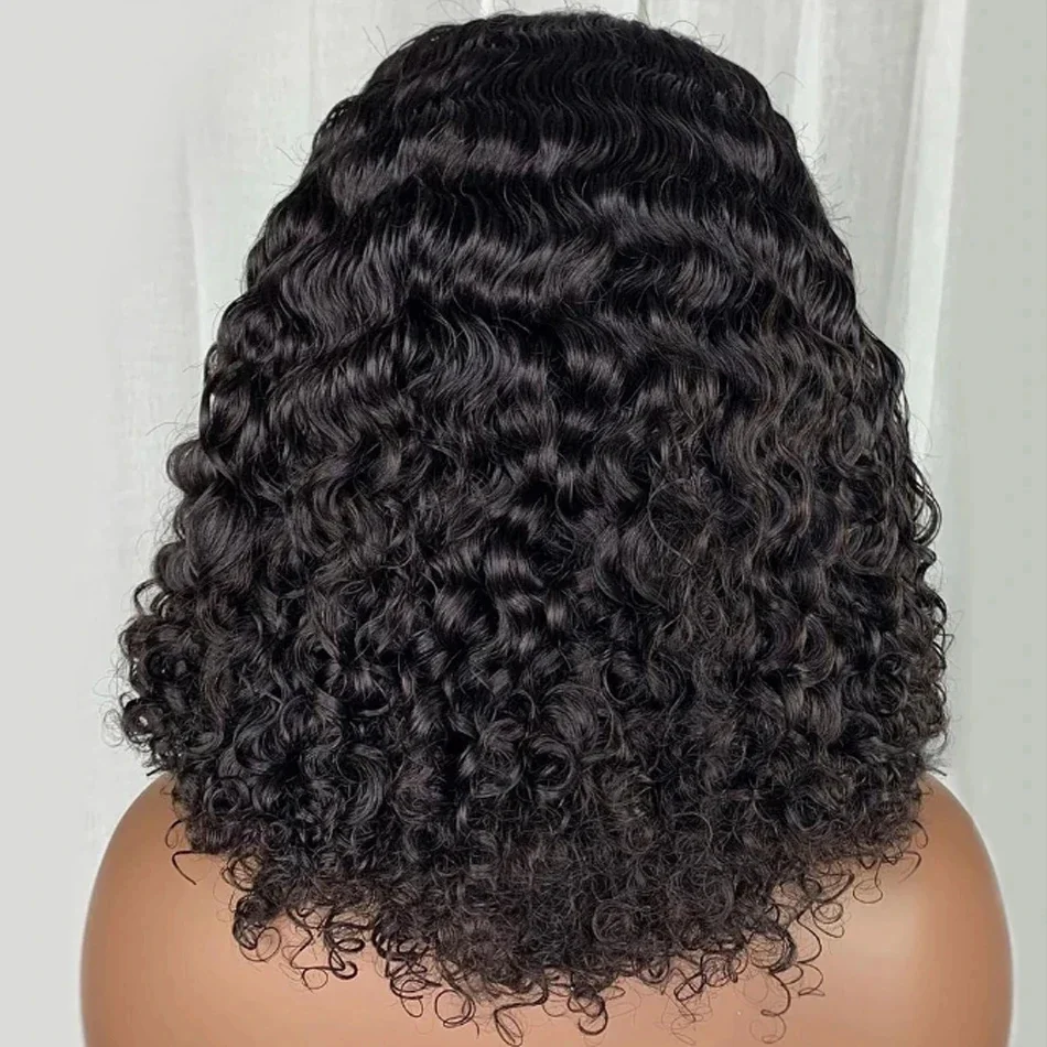180 % Dichte, Wasserwelle, Bob-Perücke für Frauen, Echthaar, Lace-Frontal-Perücke, 13 x 4_voghion.com