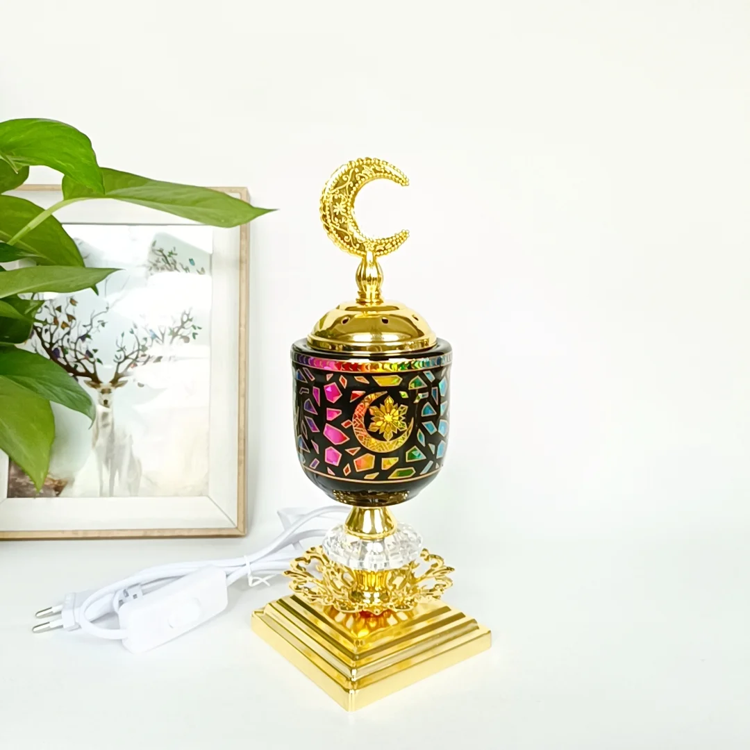 Hot Luxury Mideast Electric Arabic Bakhoor Incense Burner Hair Mubkhar Bakoor Burners Mini