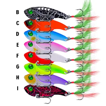 CHEERY 55mm 11gram Sink Vib Fishing Spinner Bait Blades 8 Color Meta Lure for Largemouth Trout for Ocean Boat River Lake Fishing – Lure – view 5