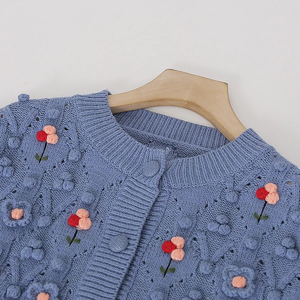 Handmade Crochet Flower Jumper Sweater Loose Lazy Pullover Coat For