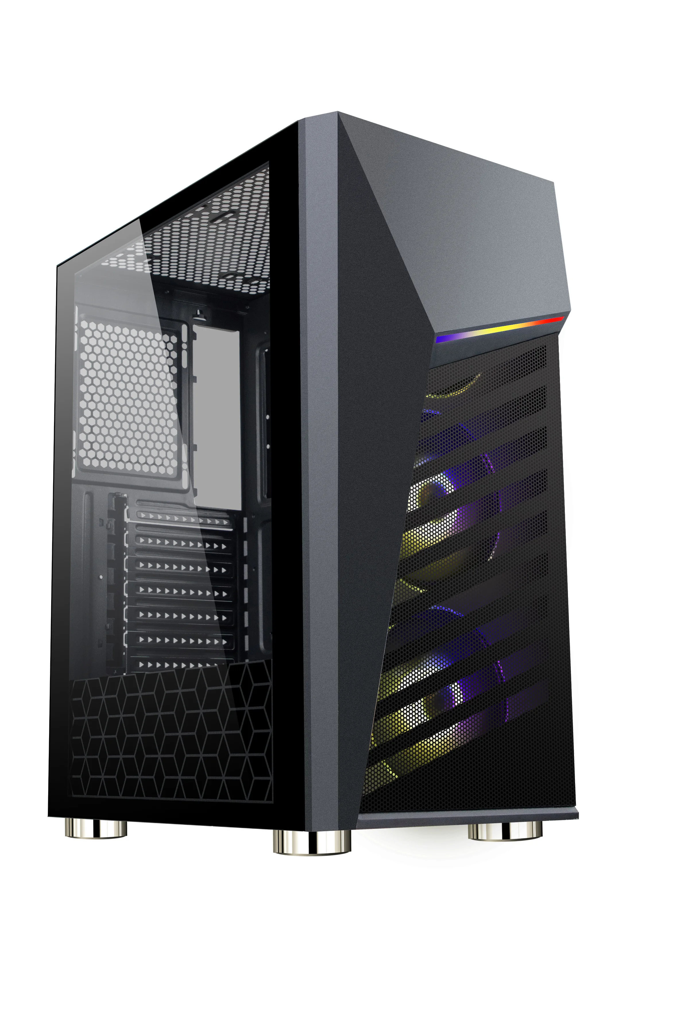 2020 HIGH END сверкающих ARGB световая полоса блок питания ATX игровой ПК чехол