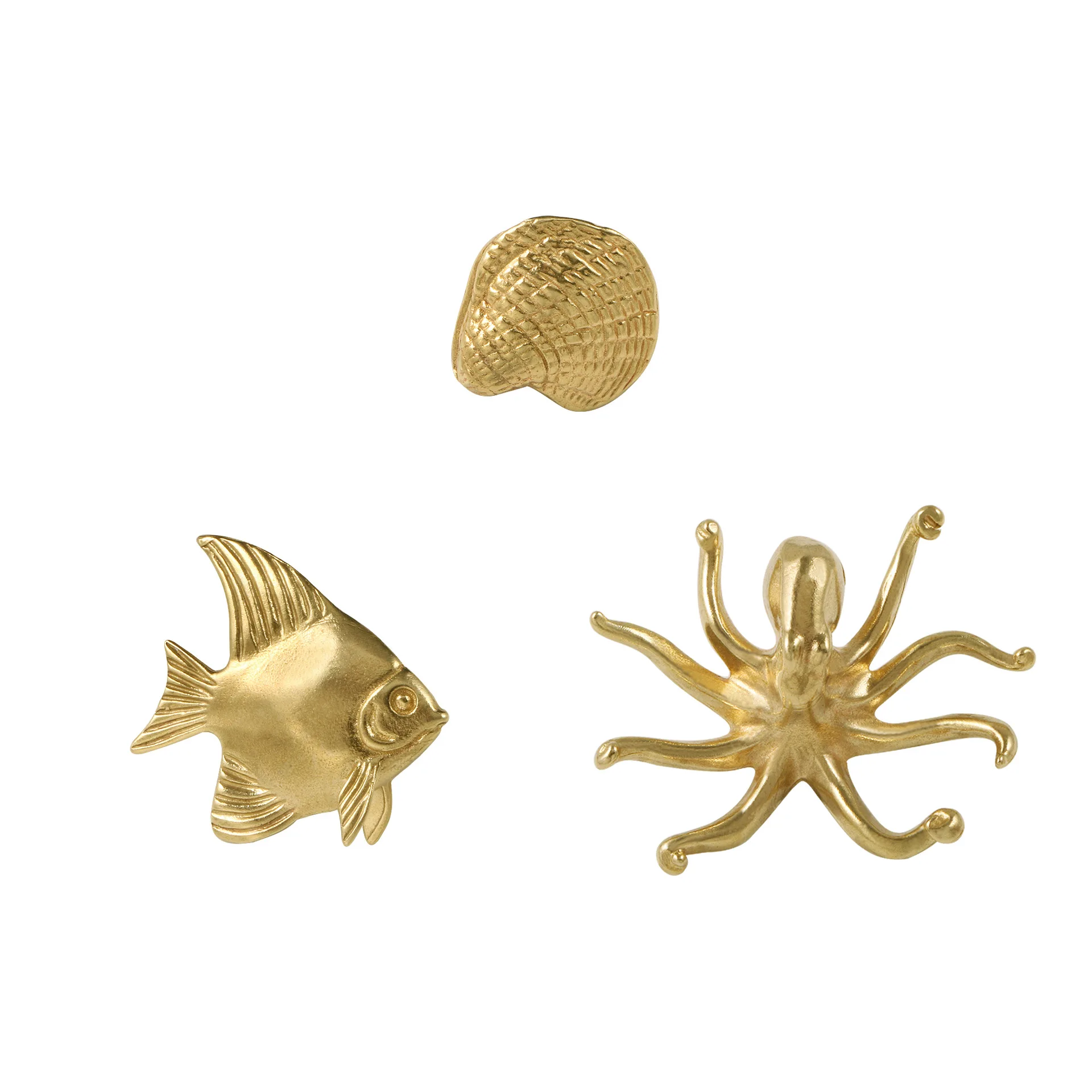 Brass Door Knobs for Metal Crafts Octopus Shell Marine Furniture Handles Cabinet Hardware Furniture Accent Wall Decor