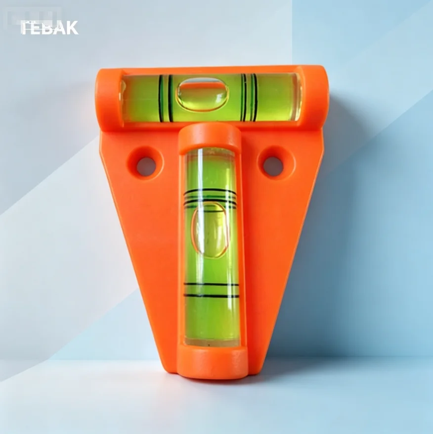 High Precision 0.057° Mini T-Type Triangular Level | Industrial Grade 2-Vial Bubble Level | ABS Construction Measuring Tool