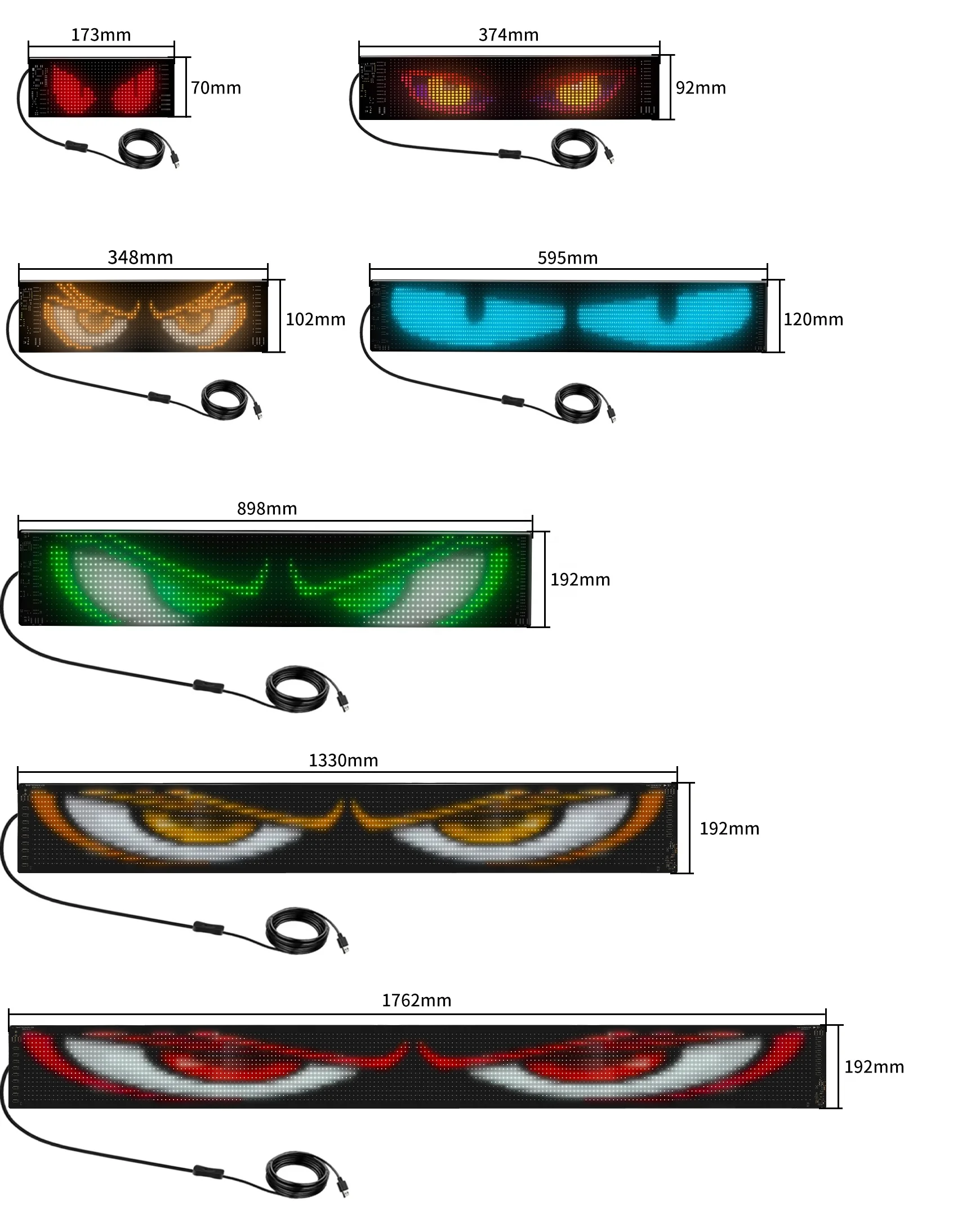 Auto Custom Screen Sticker Flexible Led Screen Motorcycle Headlight Demon Car Devil Eyes Light Led matrix Pixel Panel for Truck