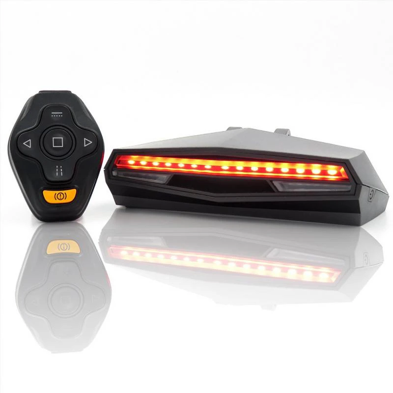 Clignotant Vélo Feu Arrière Télécommande Sans Fil Rechargeable Usb Effets Sonores 5 Modes Eclairage Item 11804269