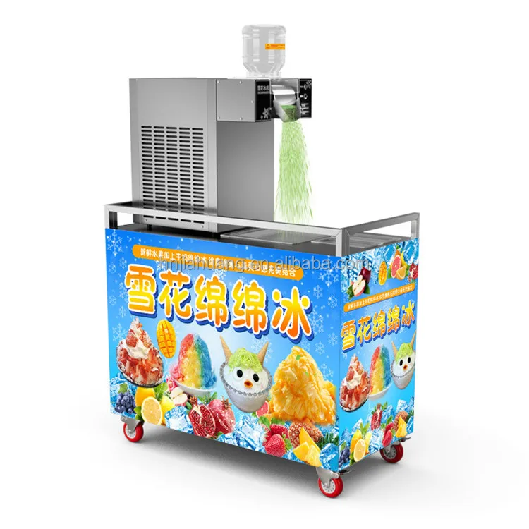2023 Milk Snow Ice Machine With Desk Mobile Table Commercial Stainless
