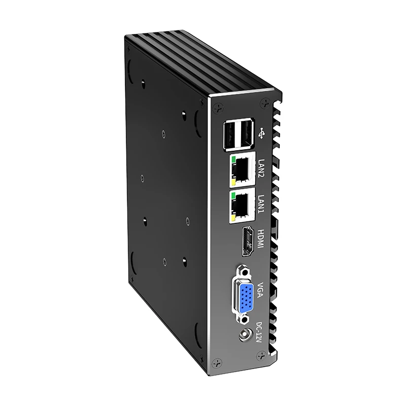 Made in China Cheap Dual Core Intel Celeron N2840 DDR3L Mini Industrial Computer Fanless Dual Gigabit LAN 4GB RAM and 128GB SSD