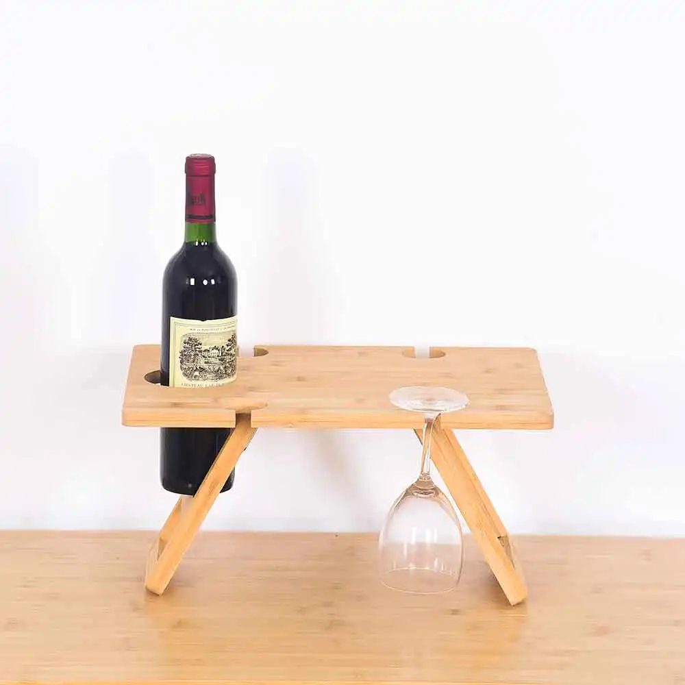 Wood Portable Wine Picnic Table