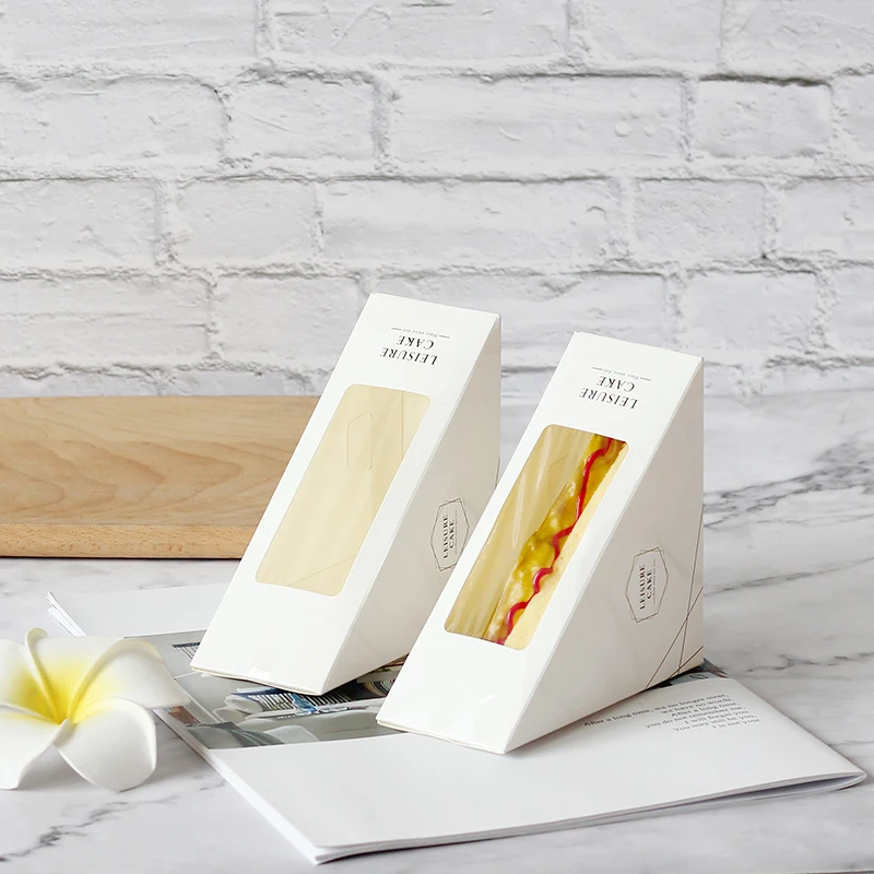 BAKEST Sandwich Breakfast Food Packaging Box With Window  Easy to Go Small Sandwich Box