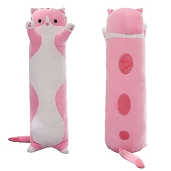 Wholesale Unisex Queen Bed & Plush Toy Long Cat Design with PP Cotton Filling for Children's Gift