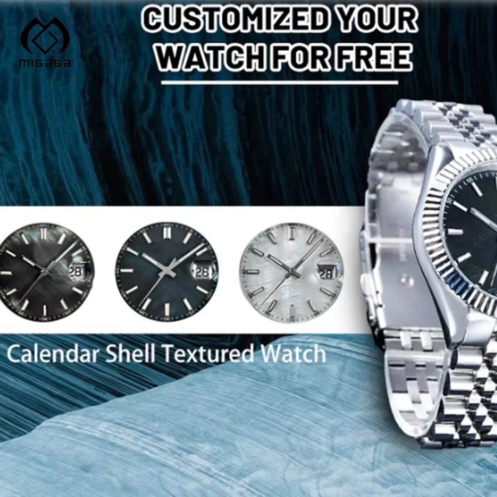 Custom Super Luminous Automatic Diver Watch for Men Classic Wrist Watches Japan Day and Date Pearl Dial Automatic Watch