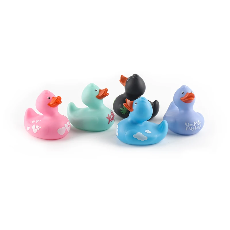 3.5'' Custom Logo 20 Types of Rubber Duck Toy Floating Sound Squeaky Bath Toys for Kids Gifts 5