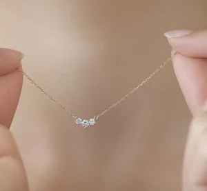 925 Silver Lab Grown Diamond Pendant Necklace With Certificate for Women Simple Elegant Design Demi Fine Jewelry Custom