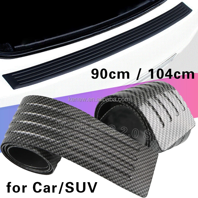 Cheap Universal 104cm 90cm Car Trunk Door Sill Plate Protector Rear Bumper  Guard Rubber Mouldings Pad Trim Cover Strip Car