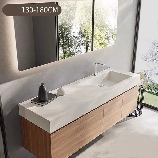 product modern design marble bathroom countertops square sink vanity wash basin storage cabinet mirror new style bathroom vanity set-7