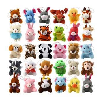 2024 Hot Sale 32 PCS Mini Stuffed Animals Design Keychain Decoration Plush Animal Toy Set