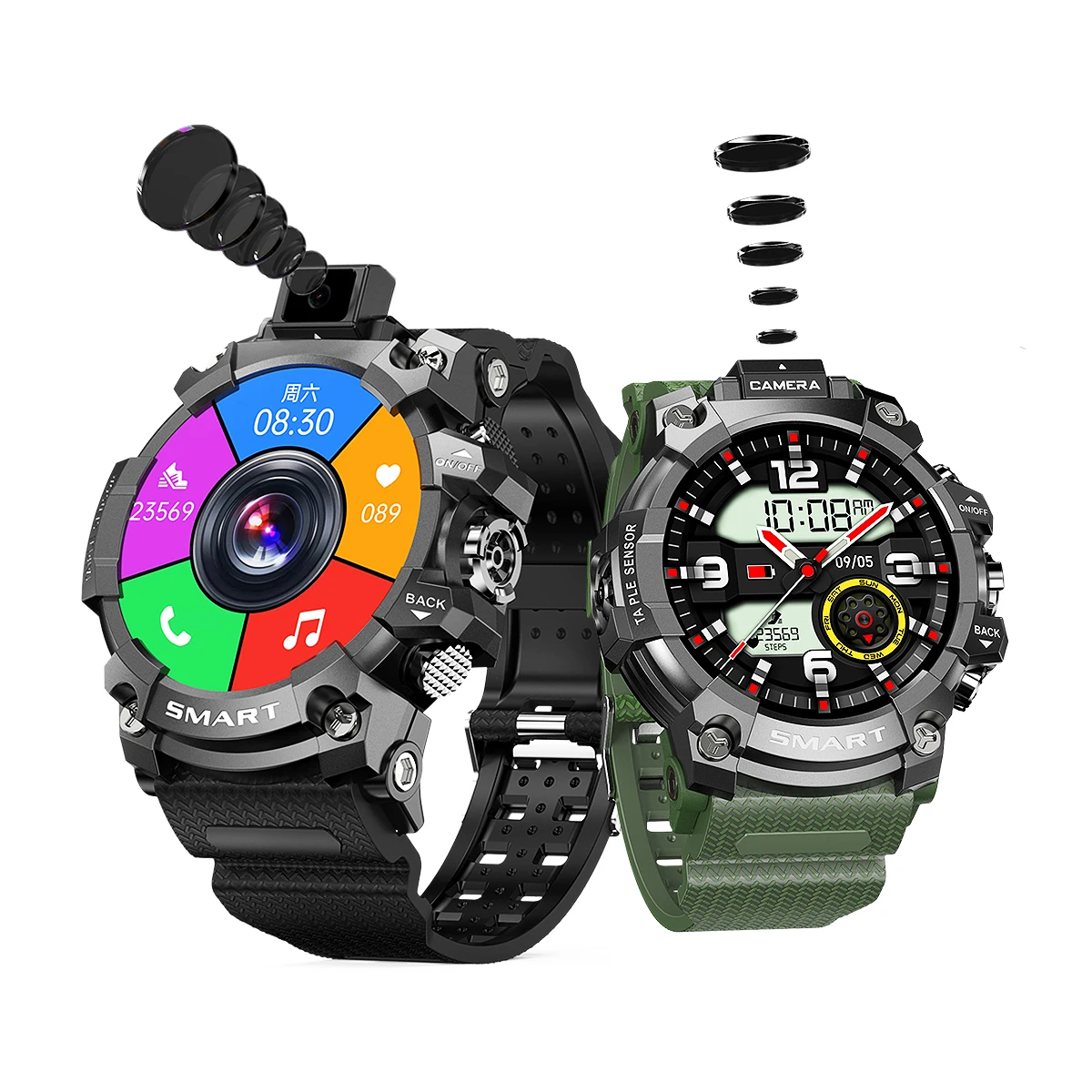 Android Smart Watch Men Rotating Camera Wifi 4G Smartwatches Sport GPS Fitness Tracker Clock Heart Rate Monitor for Phone
