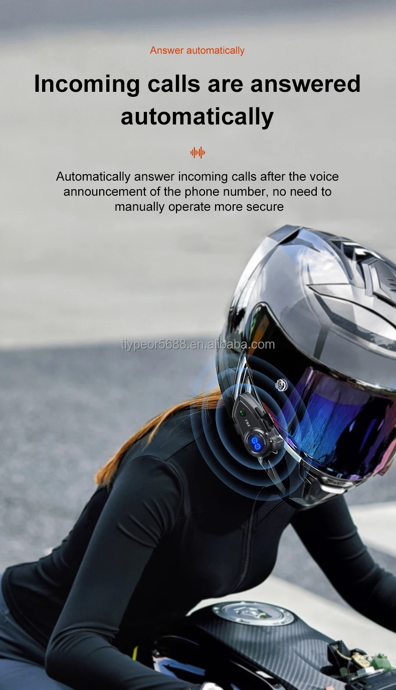 product tiypeor motorcycle helmet headset 4 person intercom wireless group chat system for motorbike riders with noise cancelling-9