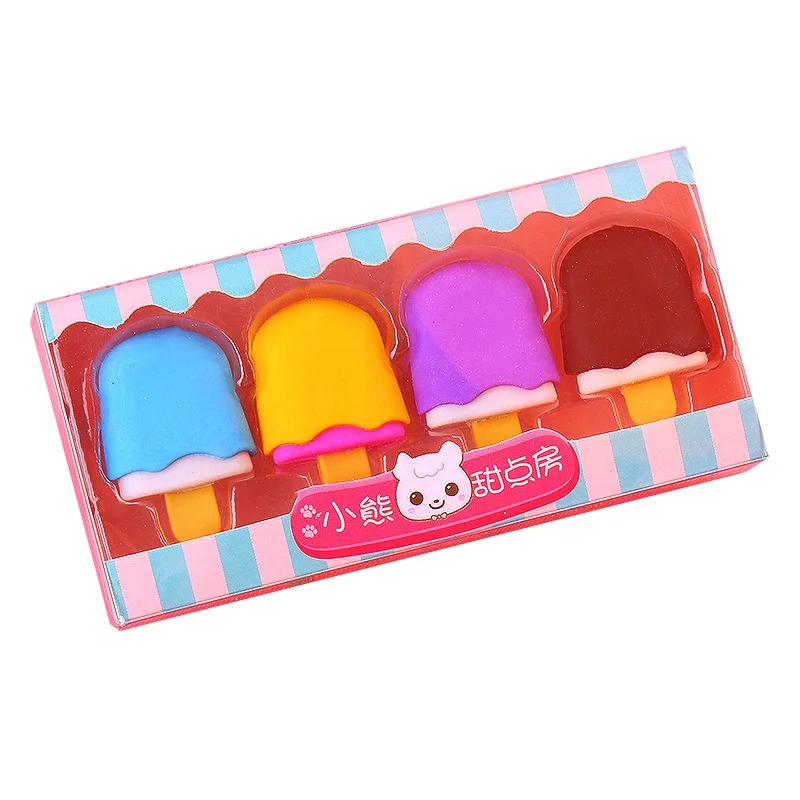 Набор креативных канцелярских принадлежностей, ластик с мультяшным мороженым, пончики, ластик