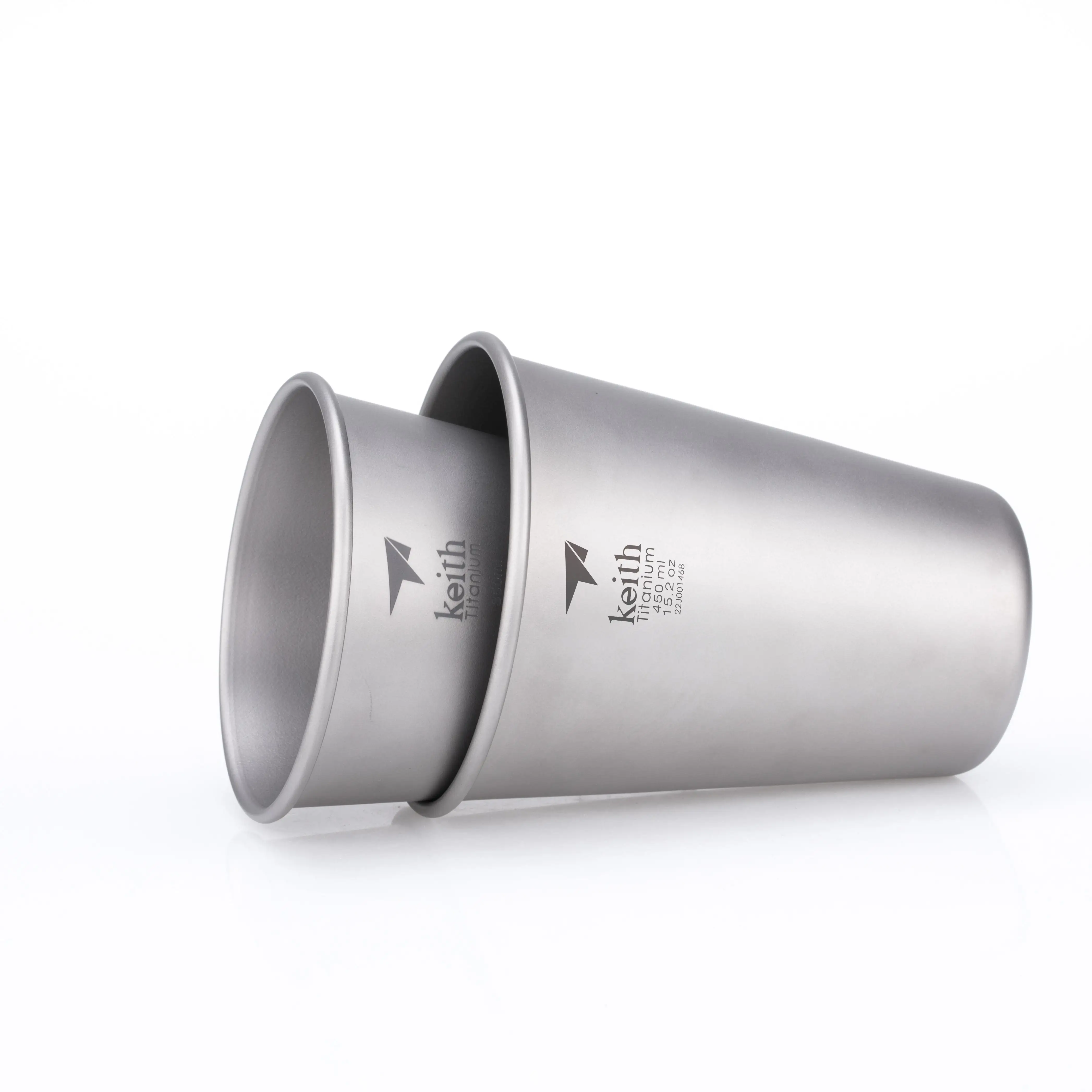 Verres à Bière Titanium Keith 450 Ml - Ensemble Ultra-Léger Et Durable Pour Bière, Café, Jus - Usage Intérieur Et Extérieur
