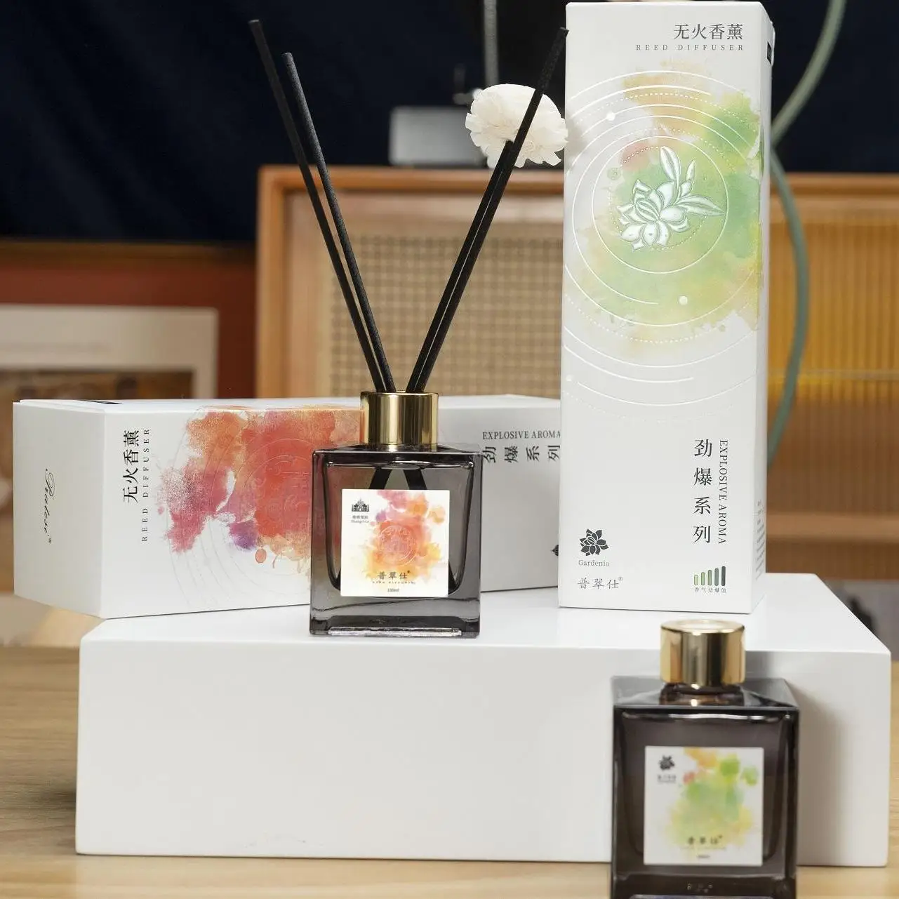OEM No Fire Natural Evaporation Diffuser Quick Consumption Indoor Daily Diffuser Aromatherapy Reed Diffuser Set