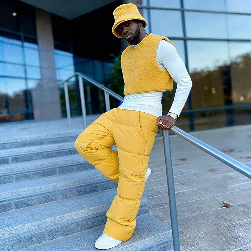 SALATI Streetwear Custom Streetwear Cargo Pants Oversized Loose Stacked Wide Leg Pants 3d Embossed Flare Men Sweatpants gallery 2