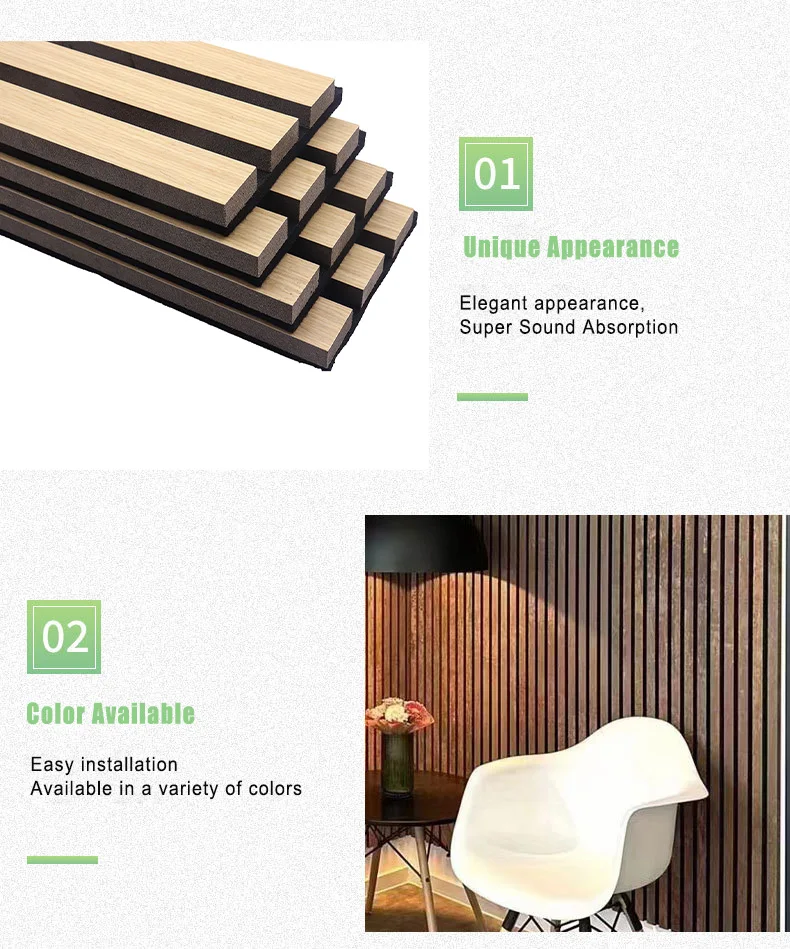 Customized Soundproofing Acoustic Wooden Panel Easy Installation Slat ...