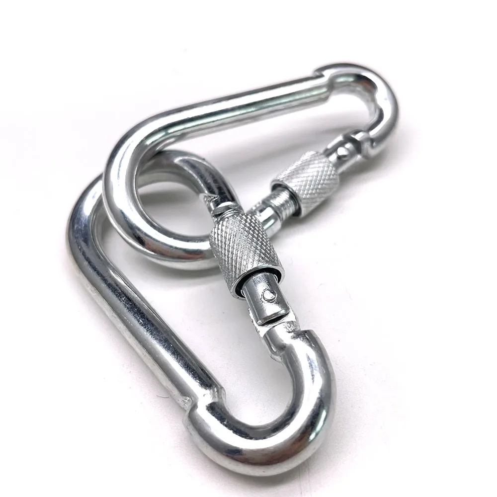 BT-245S Din 5299 Form D 8cm Galvanized Screw Hook Lock Steel Carabiner Industrial Hooks