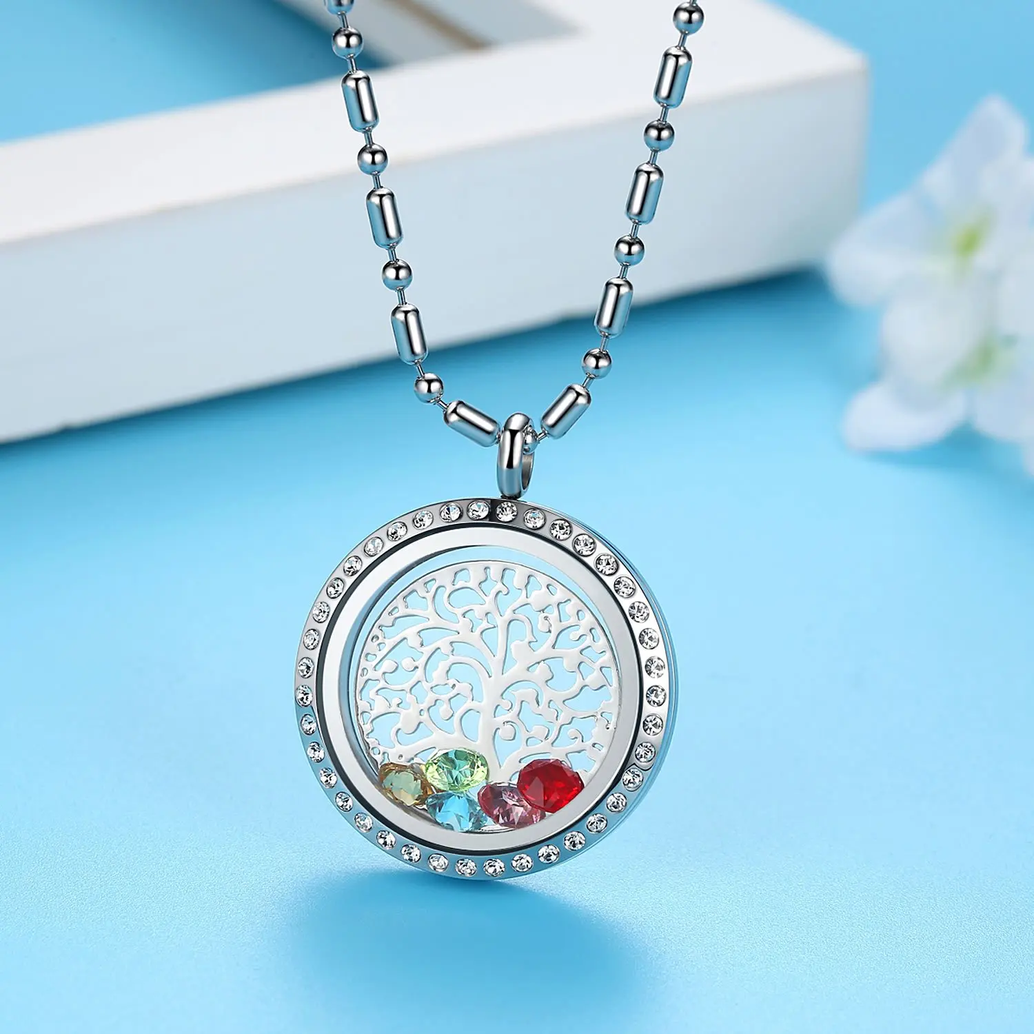 Birthstone Family Floating Charm Living Memory Locket