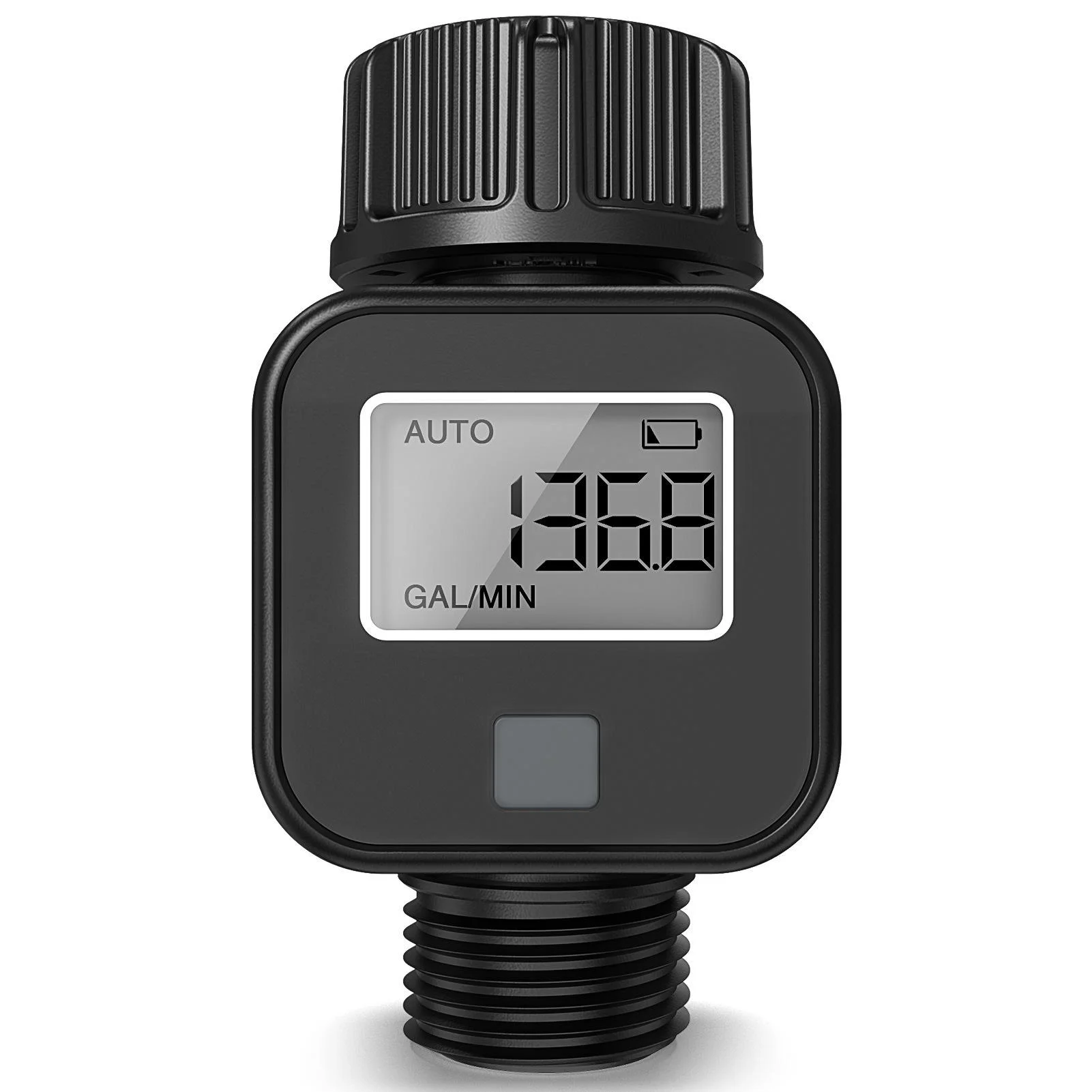 Battery-Powered LCD Digital Water Flow Meter Plastic Irrigation Garden Hose Flow Sensor