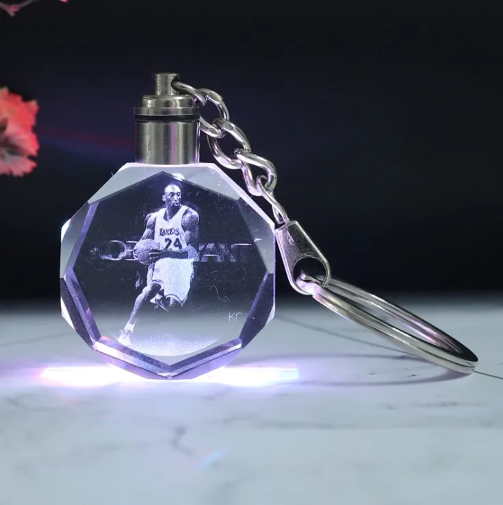 Car Logo Keyring Crystal Light Changing Custom Crystal Keychain Wholesale Led Keychain Acrylic