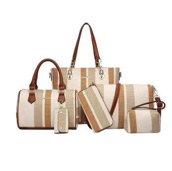 Top Sale Luxury 6pcs Ladies Shoulder Tote Bag Purse Set  Super Capacity Handbags Set Popular Luxury Designer 6 In 1 For Women