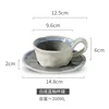 White background blue glaze cup saucer-200