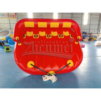 Zhenmei manufacturer towable tube PVC inflatable water tractor backrest 4 people drag sofa