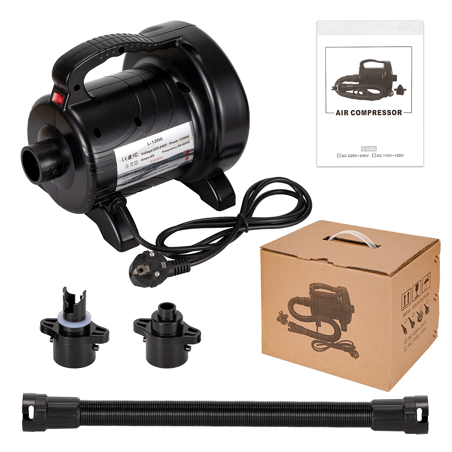 Electric Air Bed Inflatable Pumps Quick Fill 1200w Mattress Pump