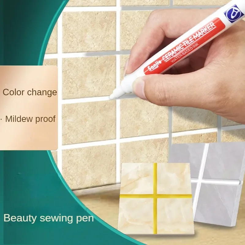 Rose White Waterproof Tile Marker Grouting Wall Seam Pen 10 Color for Floor Bathroom Decontamination Repair
