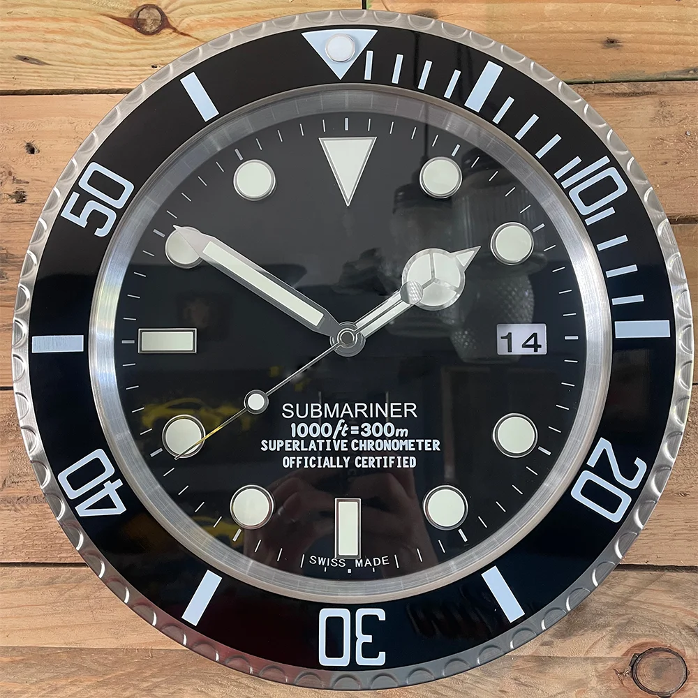 2024 Round Classic Grand Customized 14inch Aesthetic Metal Art Home Decor Large Watch Modern Luxury Wall Clock for Living Room