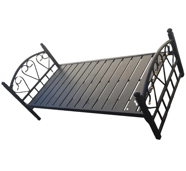 factory direct outdoor garden set black metal frame style platform bed for sale