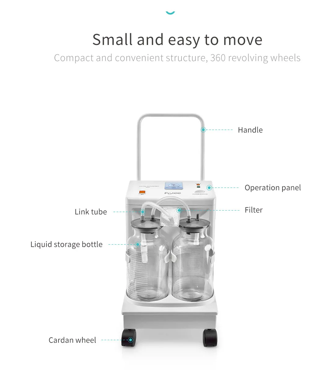 Hot Sale Medical 5000 mL Mobile Liposuction Aspirator Electrical Vacuum Suction Machine manufacture