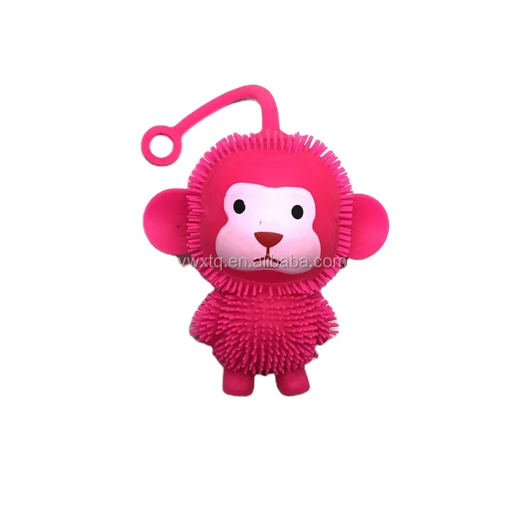 KEHUI Factory Flashing Animal Monkey Soft Puffer Ball  Toys TIKTOK  Hot Selling Promotional Toys