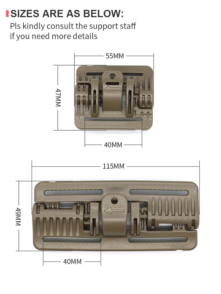 Plate Carrier Tactical Vest Accessories Molle Strip Module Strip Buckle