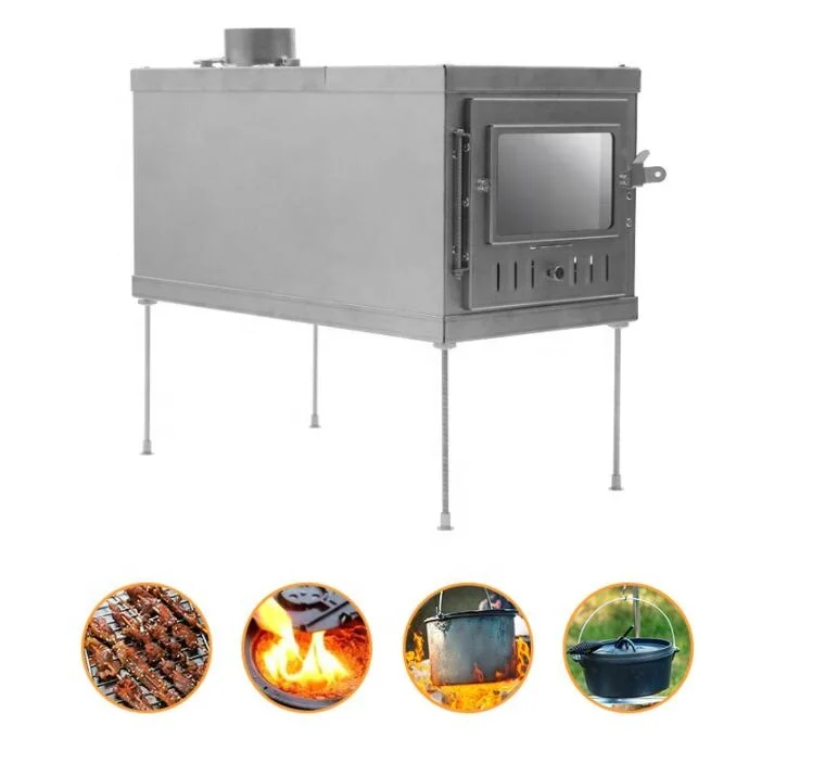 Danchel Outdoor Insert Wood Fire Stove With 2m Smoke Pipe And Two Side