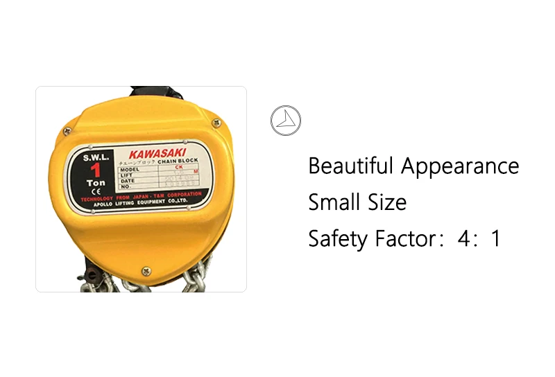 1 Ton Chain Hoist Manual Chain Kawasaki Hoist Hand Chain Block Ck