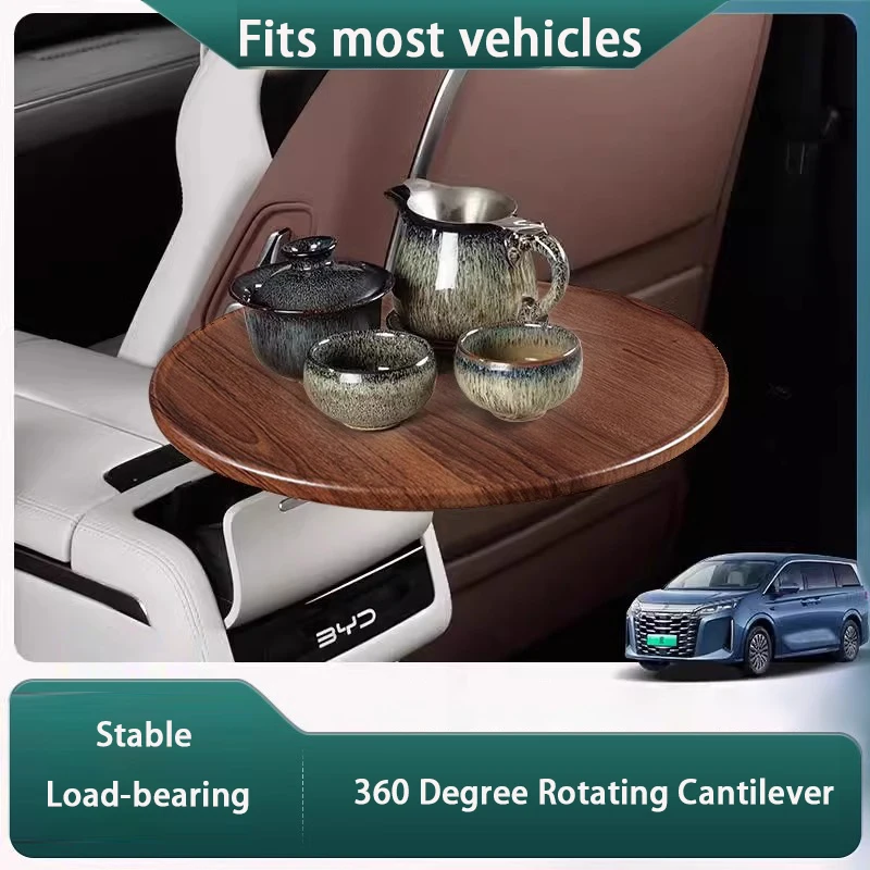 Multifunctional 360 Degree Rotating Aluminium Alloy Auto Cup Rack Car Interior Accessories-Snacks Coffee Food Suspended Table